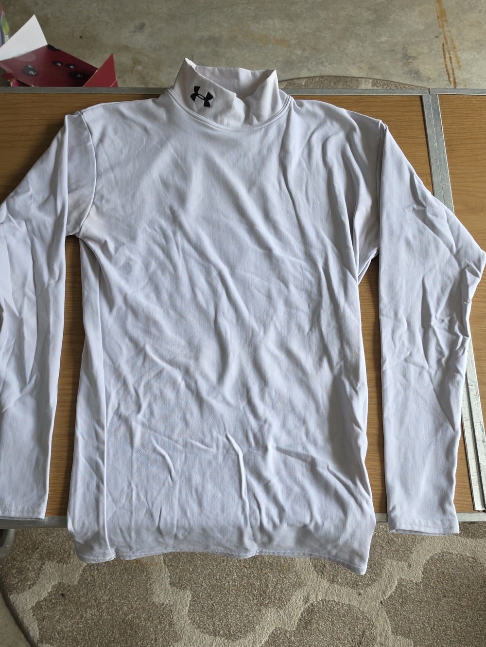 Under Armour White Long Sleeve Mock-Neck Performance Top
